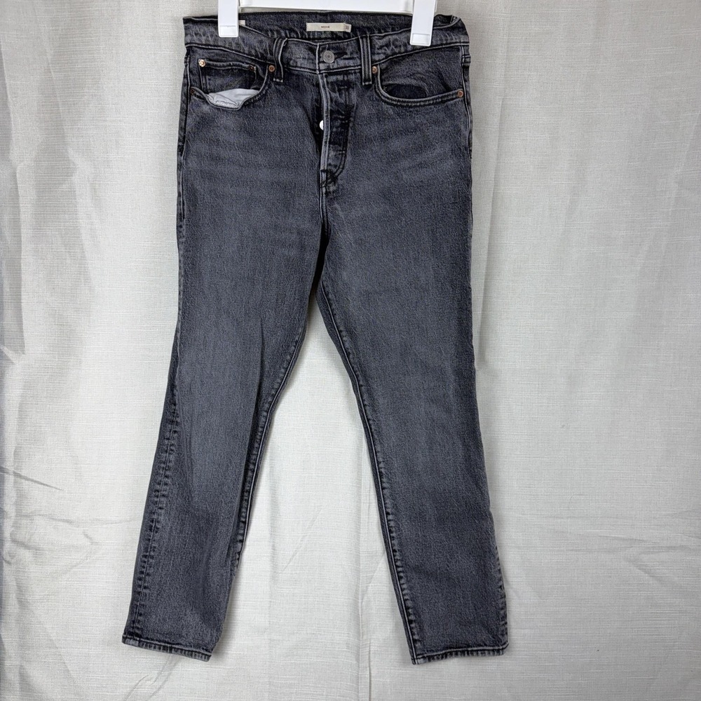 Levi's Wedgie Jeans Womens‎ 30 Charcoal Wash High Rise Slim Straight Denim Pants